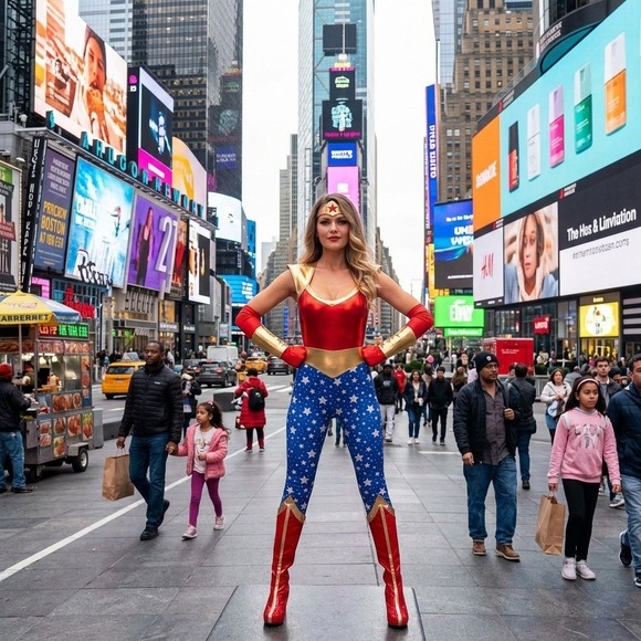 Leg Avenue Other - Leg Avenue Sensational Super Hero Costume Catsuit Headband 85577 Red Blue Star M
